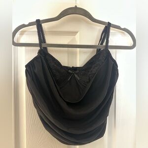 Windsor Black Lace Cowl Neck Corset Top